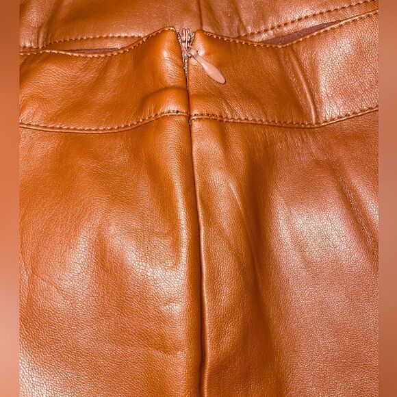 Lulus Most Fab Brown Vegan Leather Button-Front Mini Skirt Size Small - Picture 10 of 13